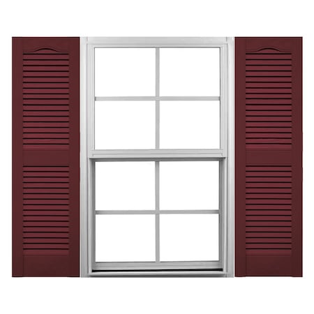 Ekena Millwork Mid-America Vinyl, Standard Size Cathedral Top Center Mullion, Open Louver Shutter, 11248078, PR 00011248078